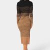 704560_camel-black_3_a1cb5d0c-b788-4f5a-a9a1-09de9aef6412 Stripe Rib Long Sleeve Maxi Dress