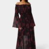 bebe2151_dark-red_1_767f1f0e-d4ab-45c1-b8a0-a81defad1862 Off the Shoulder Bell Sleeve Maxi Dress