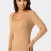 Long Sleeve Scoop Neck Sweater Midi Dress